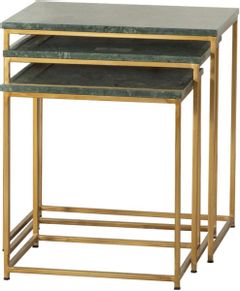 Coaster® 3-Piece Green/Antique Gold Nesting Tables