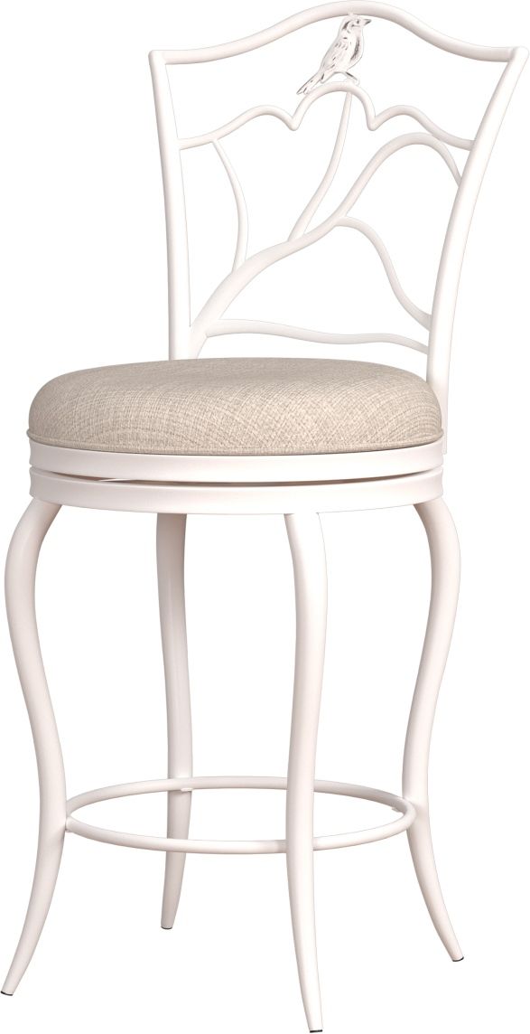 Hillsdale Furniture Avienne White Swivel Metal Counter Height Stool-0