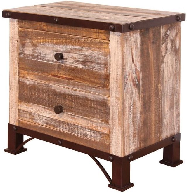 International Furniture Antique Wood 4 Piece King Bed Set-3