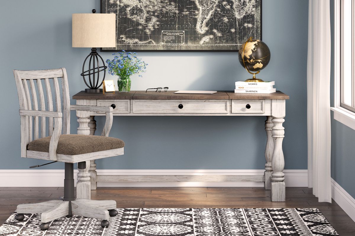 gray home office furniture