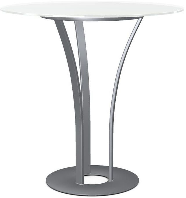 Amisco Dalia White Glass Bar Table