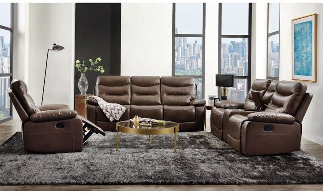 ACME Furniture Aashi Brown Motion Sofa and Loveseat Set 6