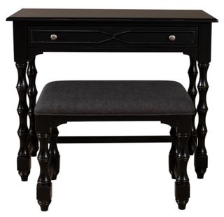 Liberty Furniture Ashton Black Accent Vanity Desk and Stool
