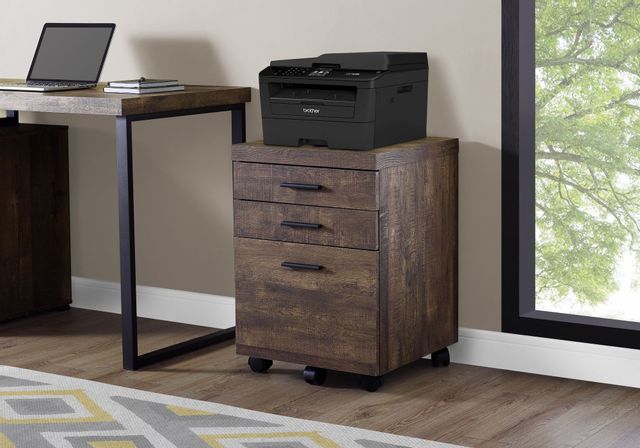 Monarch Specialties Inc. Brown Reclaimed Wood Filing Cabinet