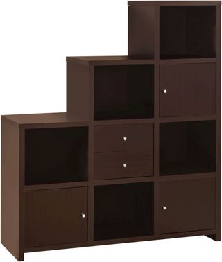 Coaster® Cappuccino Bookcase With Cube Storage Compartments