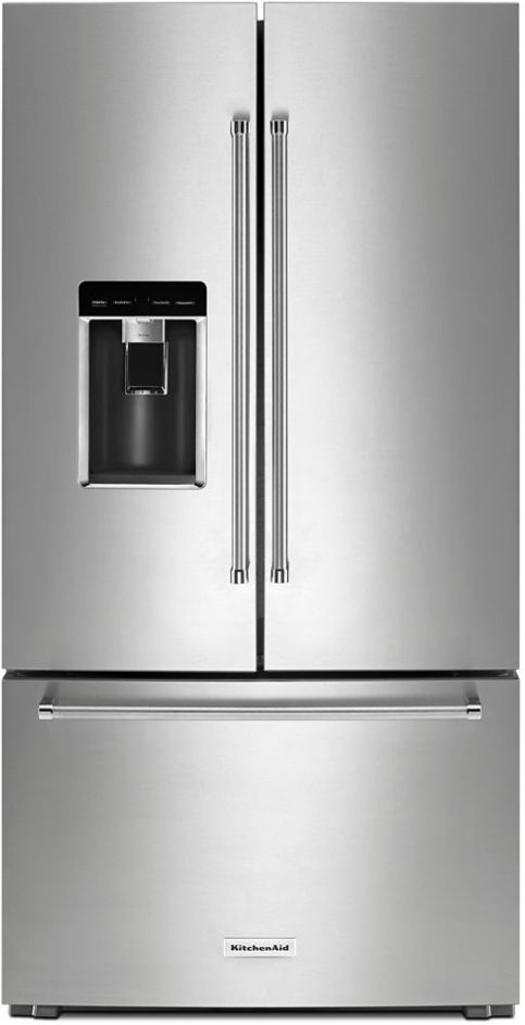 KitchenAid® 23.8 Cu. Ft. Stainless Steel with PrintShield™ Finish Counter Depth French Door Refrigerator 0