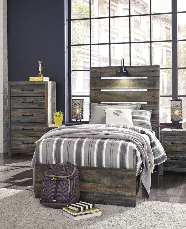 Signature Design by Ashley® Drystan Brown Queen Panel Bed with 4 Storage Drawers 16