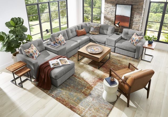 ModularOne Gray LAF Chaise 8 Piece Sectional-0