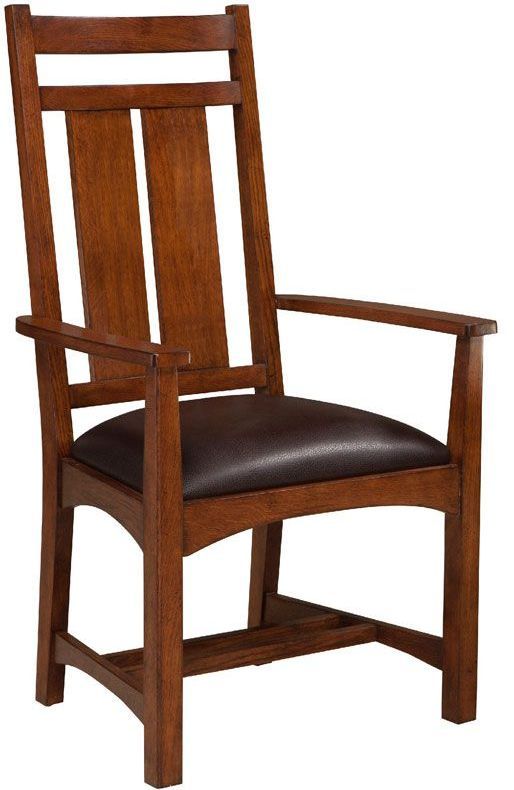 Intercon Oak Park Mission Wide Slat Back Arm Chair