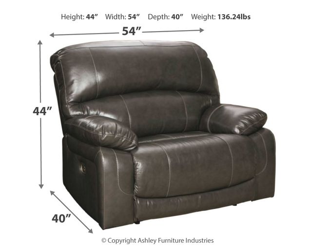 Signature Design by Ashley® Hallstrung Gray Zero Wall Power Wide Recliner with Adjustable Headrest 5