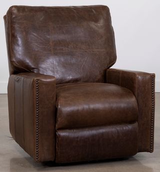 USA Premium Leather Furniture 9397 Ancient Brown All Leather Power Recliner