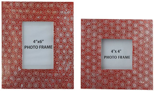 Signature Design by Ashley® Bansi Set of 2 Orange Photo Frames 0
