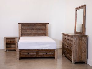 International Furniture Antique Youth Full Storage 4 Piece Bedroom Set