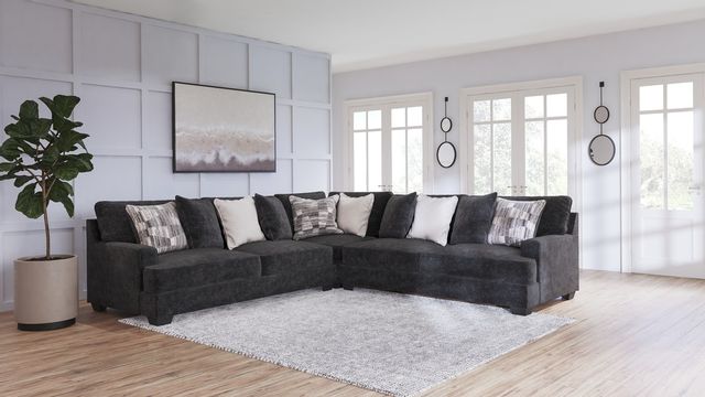 Signature Design by Ashley® Lavernett Charcoal 3-Piece Sectional 1
