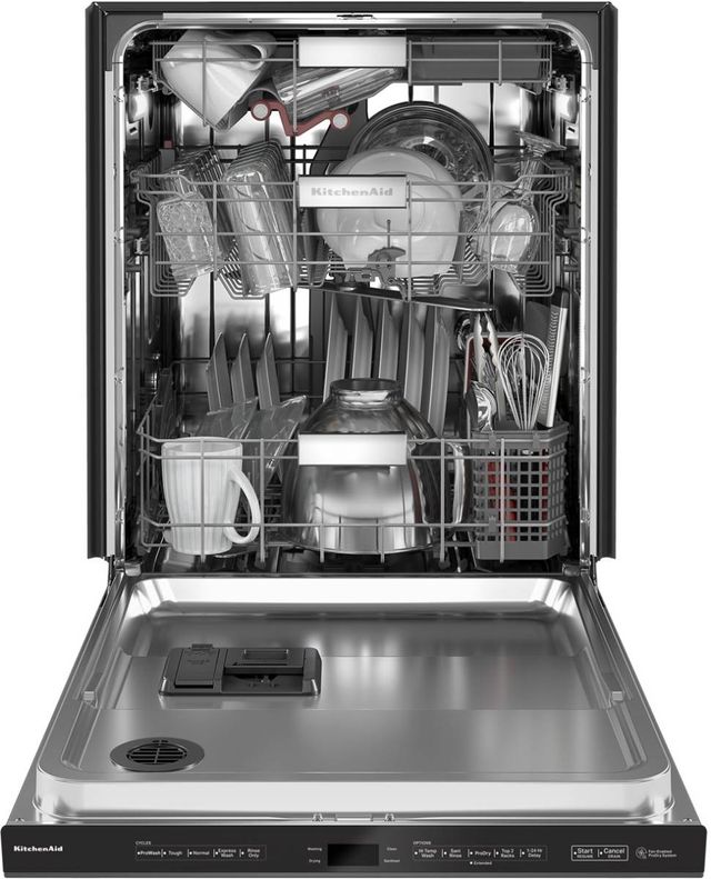 KitchenAid® 24" PrintShield™ Black Stainless Steel Built In Dishwasher-2