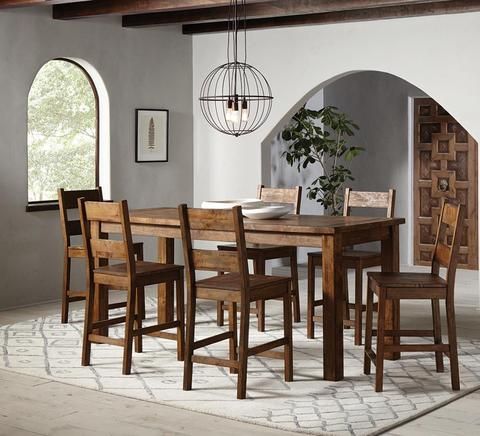 Coaster® Coleman 5 Piece Rustic Golden Brown Counter Height Dining Table Set