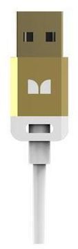 Monster® 3' Mobile High Performance USB A 2.0/Micro USB B Cable-White/Gold 1