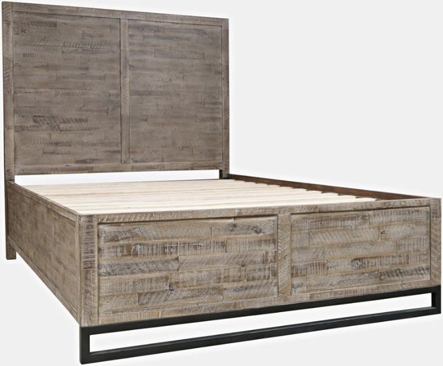 Jofran Inc. East Hampton Distressed Grey King Panel Bed 