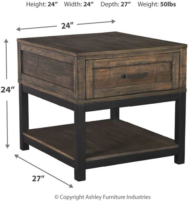 Table d'extrémité carrée Johurst, brun, Signature Design by Ashley® 4