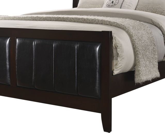 Elements International Lawrence Espresso Lacquer Upholstered Queen Bed 2