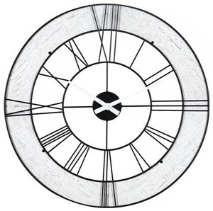 Crestview Collection It's Time Black/White Washed Wall Clock