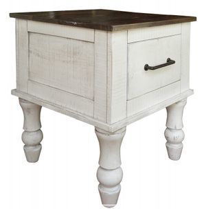 International Furniture Direct Rock Valley Brown/White End Table