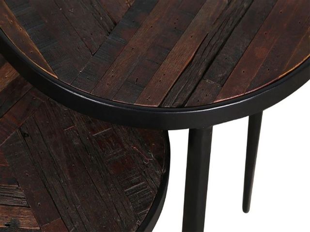 Parker House® Crossings The Underground Reclaimed Rustic Brown Round Chairside Nesting Table 4