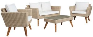 Progressive® Furniture Malibu 4-Piece Brown/Off-White/Sand Outdoor Seating Set