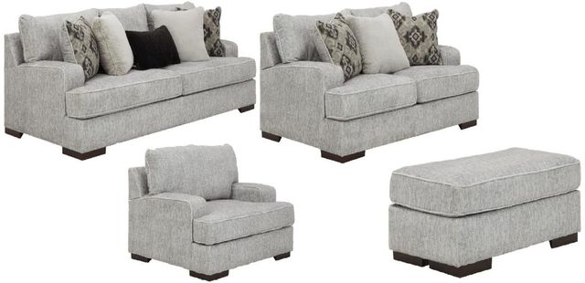 Benchcraft® Mercado 4-Piece Pewter Living Room Seating Set