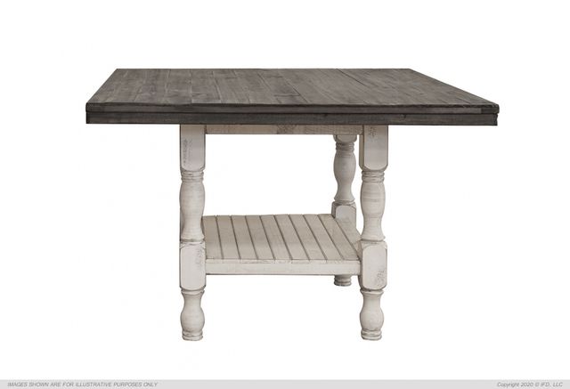 International Furniture Direct Stone Weathered Gray/Ivory Antiqued Square Counter Table