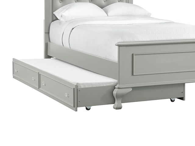 Jesse Grey Youth Twin Bed with Twin Trundle, Dresser, Mirror and Nightstand, Mattress Free!-1