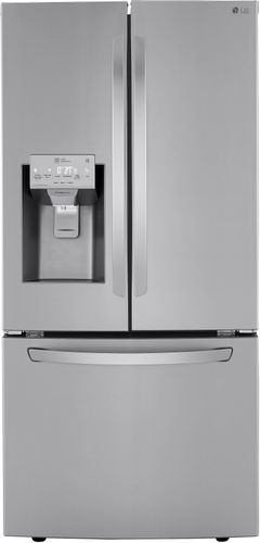 Réfrigérateur à portes françaises de 33 po LG® de 24.5 pi³ - Acier inoxydable résistant aux traces de doigts
