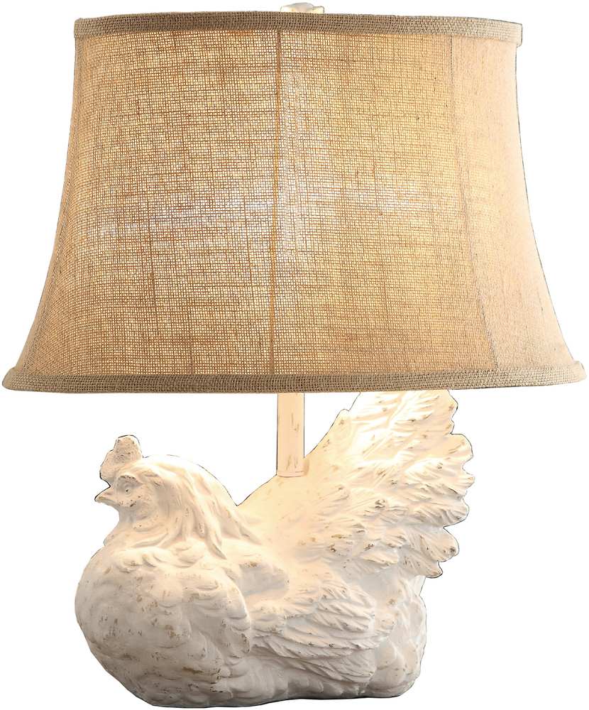 white rooster lamp