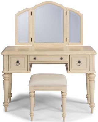 homestyles® Chambre Antiqued White Vanity & Bench