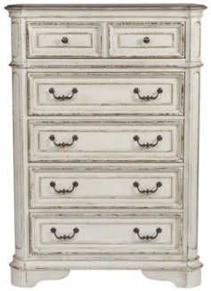 Liberty Furniture Magnolia Manor 7 Piece Antique White Queen Upholstered Bedroom Set-3