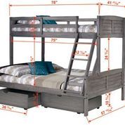 Donco Trading Company Louver Twin/Full Bunkbed With Drawers-2