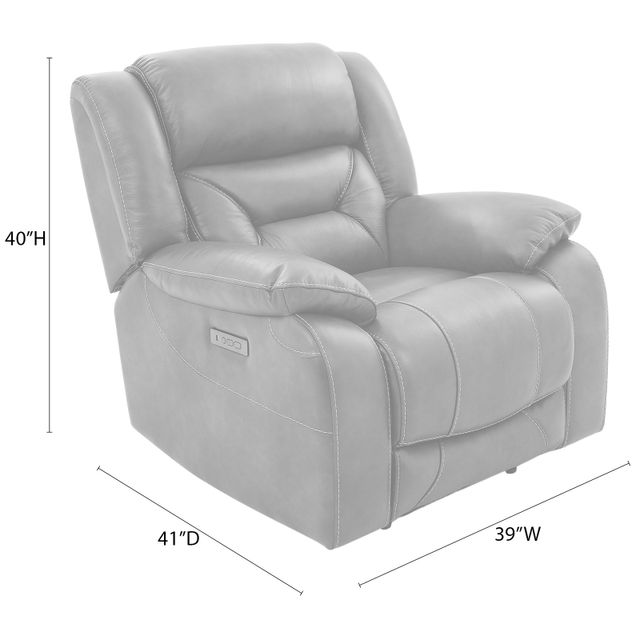 Cheers Roswell Brown Leather Power Recliner-3