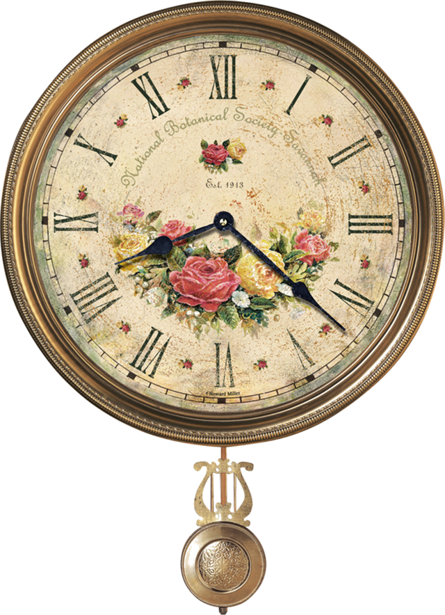Howard Miller® Savannah Botanical Society VII Antique Brass Wall Clock 0