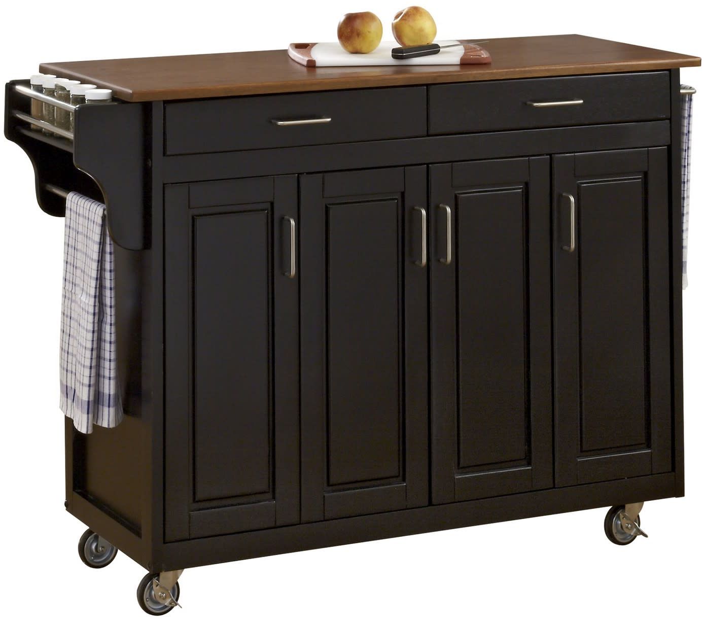 homestyles® Create-a-Cart Black/Oak Kitchen Cart