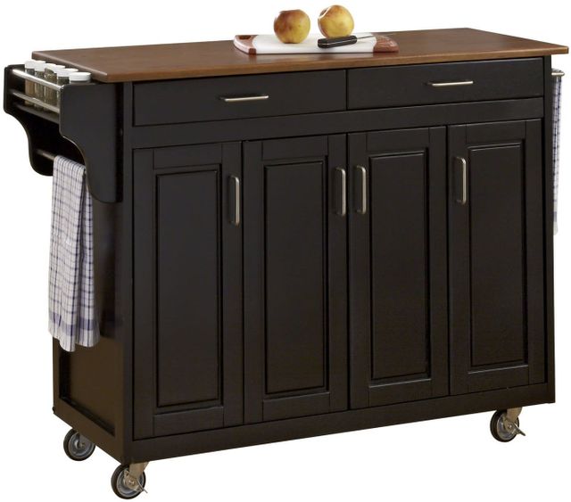 homestyles® Create-a-Cart Black/Oak Kitchen Cart-0