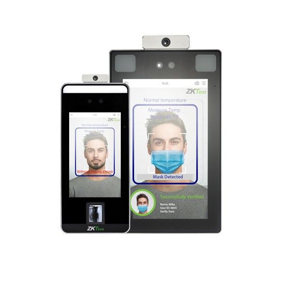 5" LCD Facial and Palm Recognition Panel Body Temperature and Mask Detection