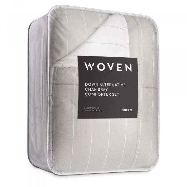 Malouf® Woven™ Chambray Birch Twin Comforter Set 2