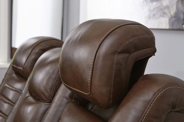 Signature Design by Ashley® Backtrack Chocolate Power Reclining Sofa with Adjustable Headrest 7