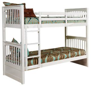 Hillsdale Furniture Pulse White Twin Over Twin Bunk Bed
