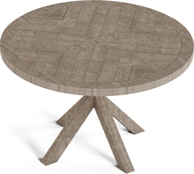 Flexsteel® Chevron Stone Gray Round Dining Table 0