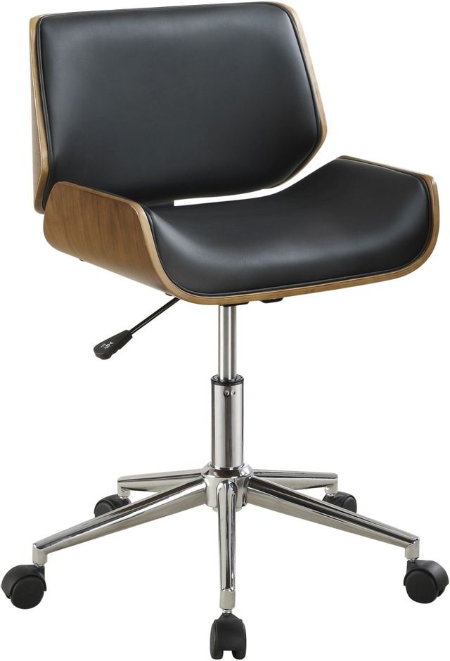 Coaster® Black/Chrome Adjustable Height Office Chair-0