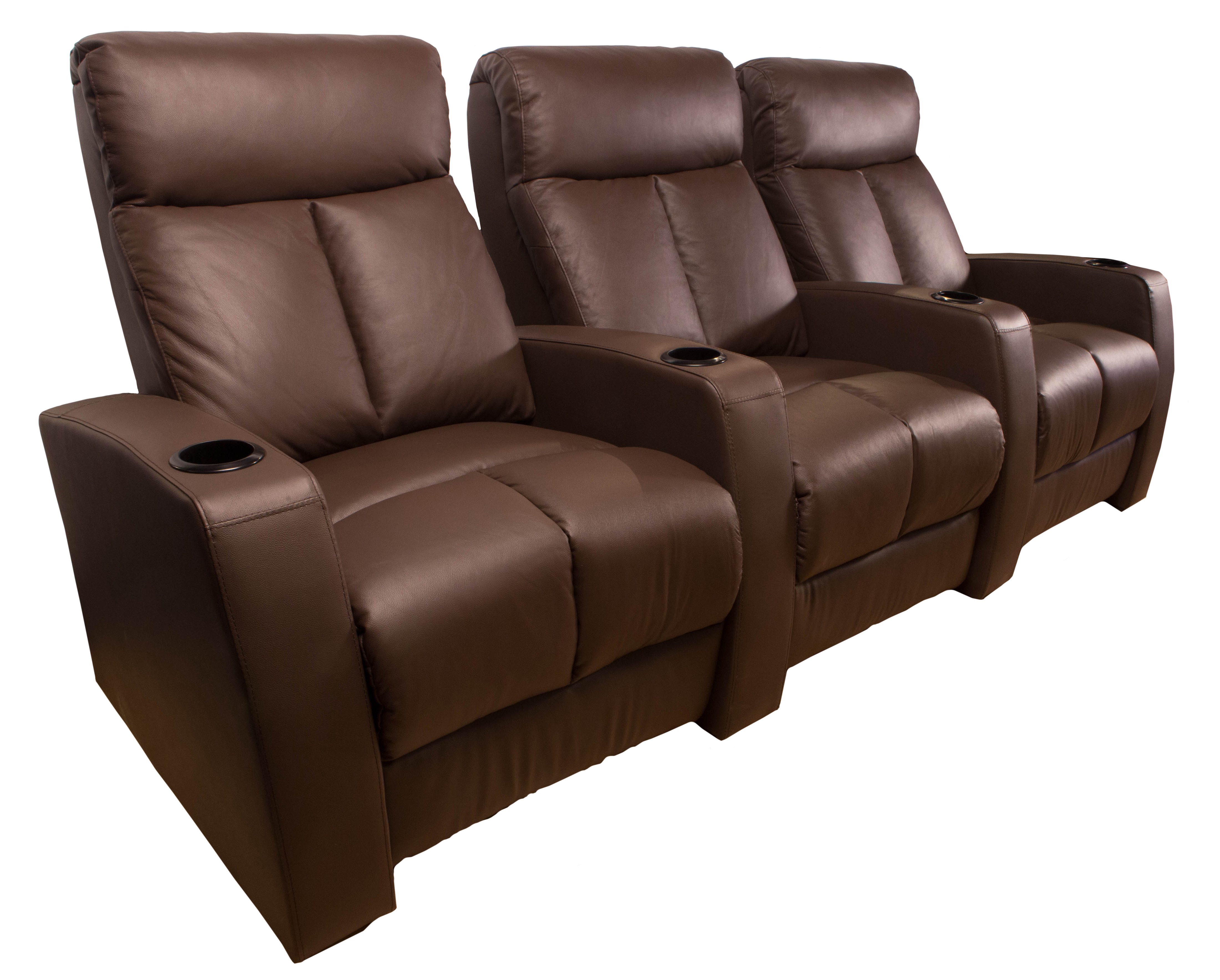 brown leather home theater seating