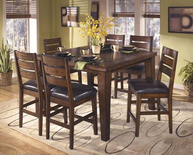 Signature Design by Ashley® Larchmont Burnished Dark Brown Counter Dinning Table 6