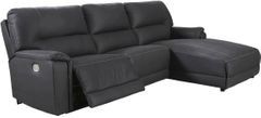 Signature Design by Ashley® Henefer 3-Piece Midnight Power Reclining Sectional with Chaise 