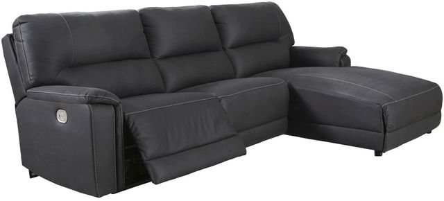 Signature Design by Ashley® Henefer 3-Piece Midnight Left-Arm Facing Power Reclining Sectional with Chaise